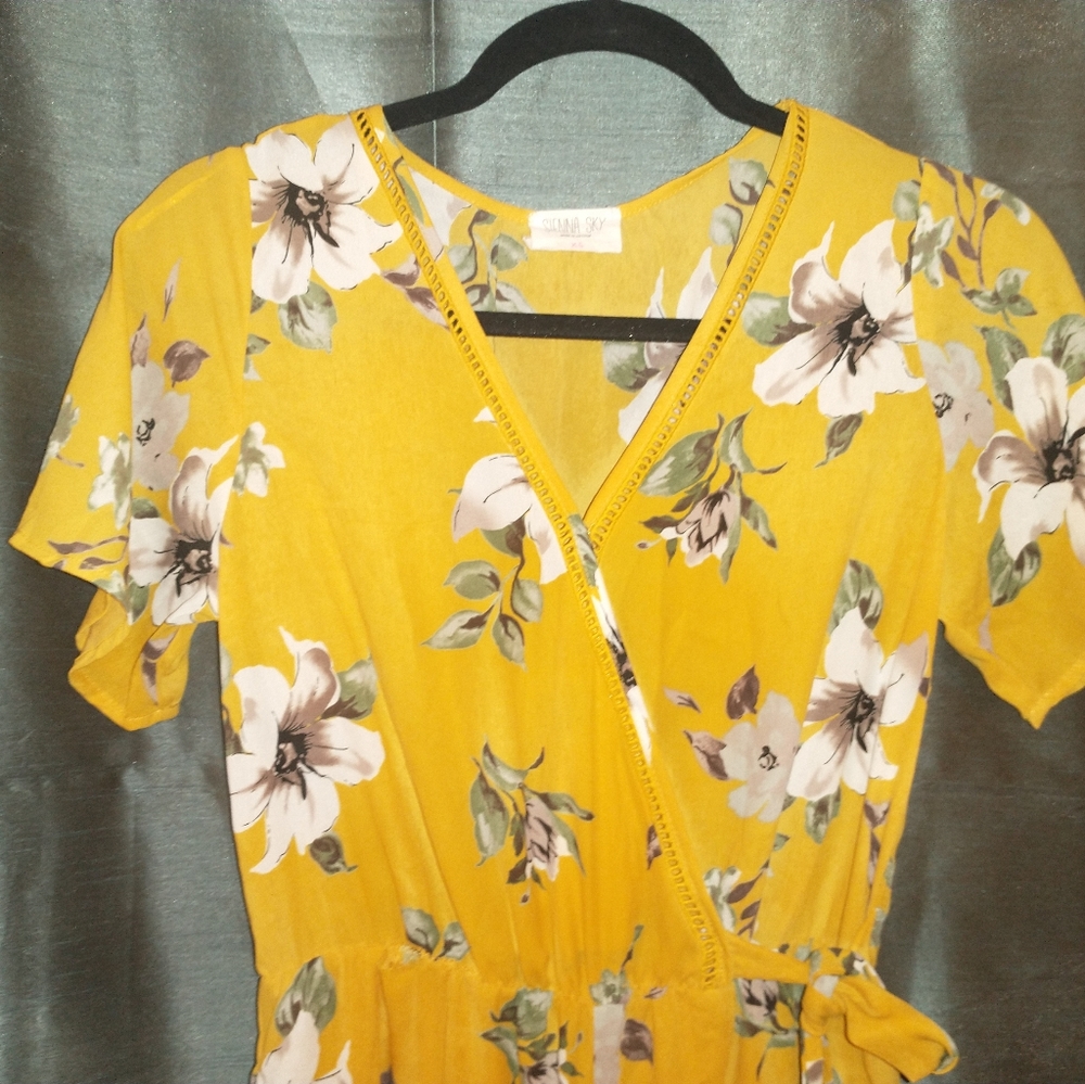 Yellow Floral Romper/Jumpsuit